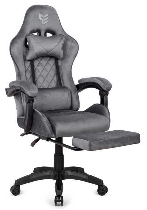 Fotel obrotowy gamingowy XL POKER PRO GREY ALCANTARA OUTLET