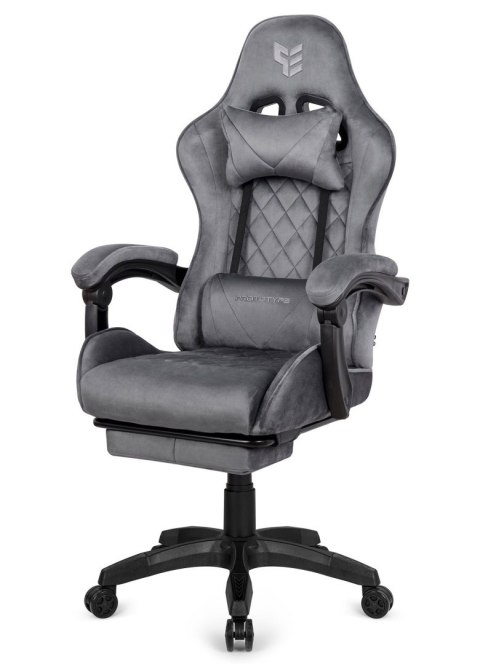 Fotel obrotowy gamingowy XL POKER PRO GREY ALCANTARA OUTLET