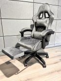 Fotel obrotowy gamingowy XL POKER PRO GREY ALCANTARA OUTLET