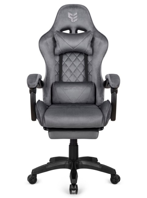 Fotel obrotowy gamingowy XL POKER PRO GREY ALCANTARA