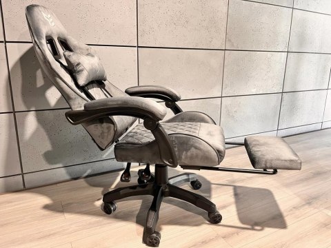 Fotel obrotowy gamingowy XL POKER PRO GREY ALCANTARA