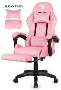 Fotel obrotowy gamingowy XL POKER PRO PINK SWEET ALCANTARA