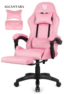Fotel obrotowy gamingowy XL POKER PRO PINK SWEET ALCANTARA
