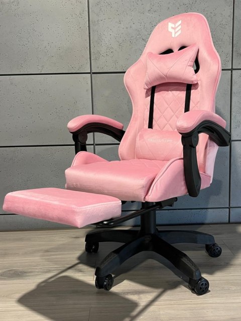 Fotel obrotowy gamingowy XL POKER PRO PINK SWEET ALCANTARA