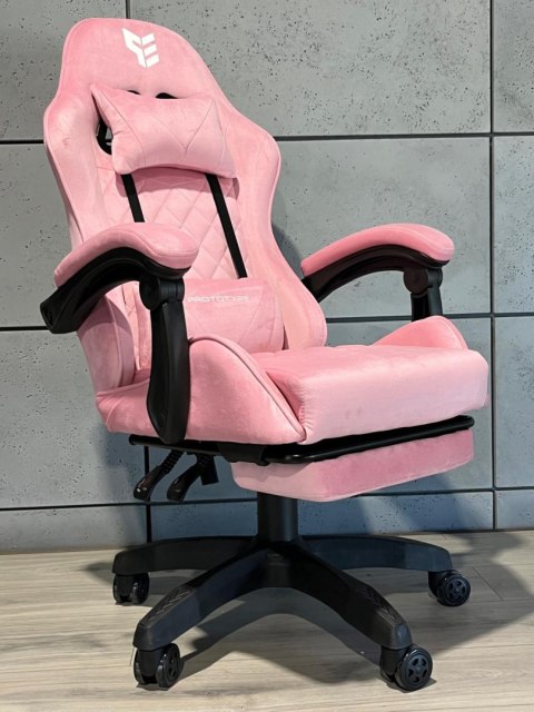 Fotel obrotowy gamingowy XL POKER PRO PINK SWEET ALCANTARA
