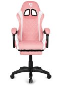 Fotel obrotowy gamingowy XL POKER PRO PINK + WHITE ALCANTARA
