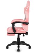 Fotel obrotowy gamingowy XL POKER PRO PINK + WHITE ALCANTARA