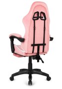 Fotel obrotowy gamingowy XL POKER PRO PINK + WHITE ALCANTARA