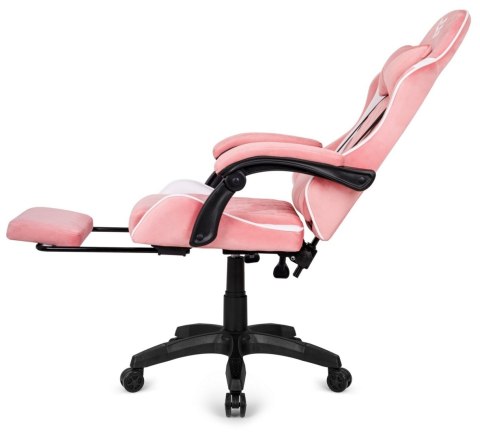 Fotel obrotowy gamingowy XL POKER PRO PINK + WHITE ALCANTARA