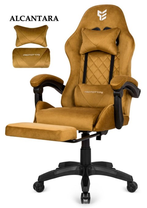 Fotel obrotowy gamingowy XL POKER PRO SAND ALCANTARA