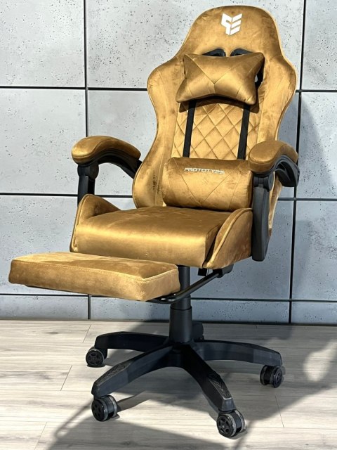 Fotel obrotowy gamingowy XL POKER PRO SAND ALCANTARA