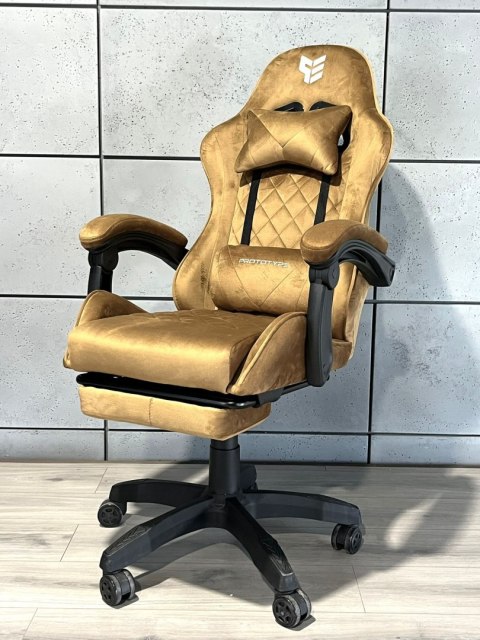 Fotel obrotowy gamingowy XL POKER PRO SAND ALCANTARA