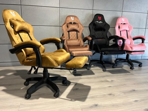 Fotel obrotowy gamingowy XL POKER PRO SAND ALCANTARA