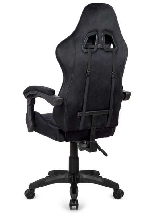 Fotel obrotowy gamingowy XL POKER ST BLACK ALCANTARA