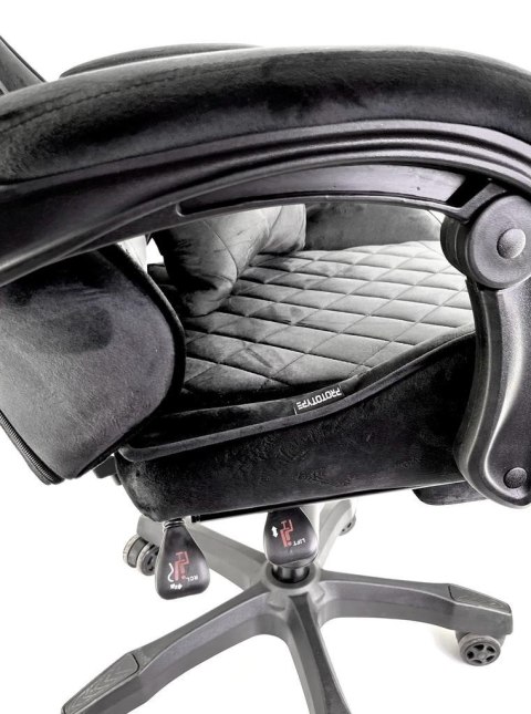 Fotel obrotowy gamingowy XL POKER ST BLACK ALCANTARA