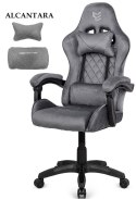 Fotel obrotowy gamingowy XL POKER ST GREY ALCANTARA