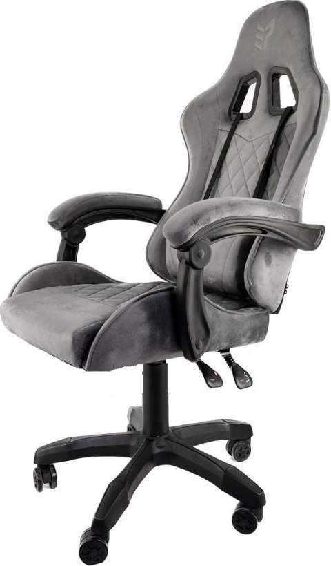 Fotel obrotowy gamingowy XL POKER ST GREY ALCANTARA