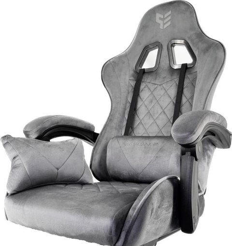 Fotel obrotowy gamingowy XL POKER ST GREY ALCANTARA