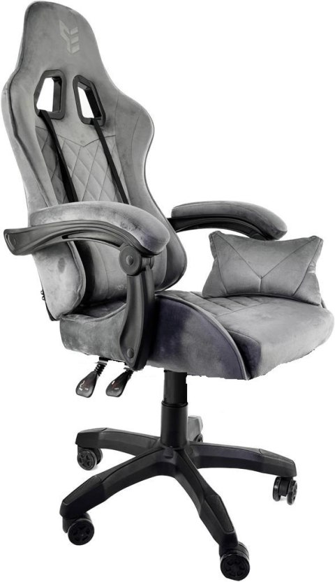 Fotel obrotowy gamingowy XL POKER ST GREY ALCANTARA