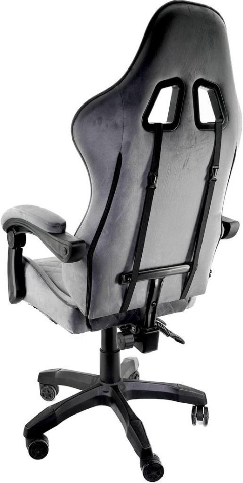 Fotel obrotowy gamingowy XL POKER ST GREY ALCANTARA