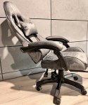 Fotel obrotowy gamingowy XL POKER ST GREY ALCANTARA