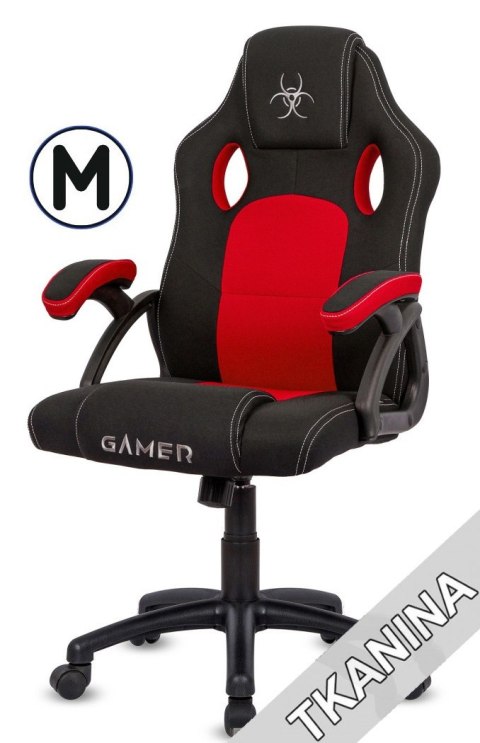Fotel obrotowyCARRERA M RED FABRIC GAMER OUTLET