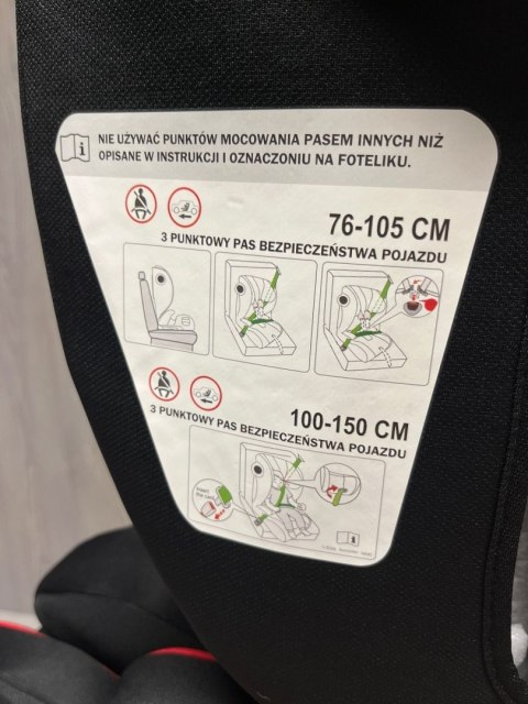 Fotelik samochodowy Bebico DEFENDER RED i-Size 76-150 cm wzrostu (9-36kg)