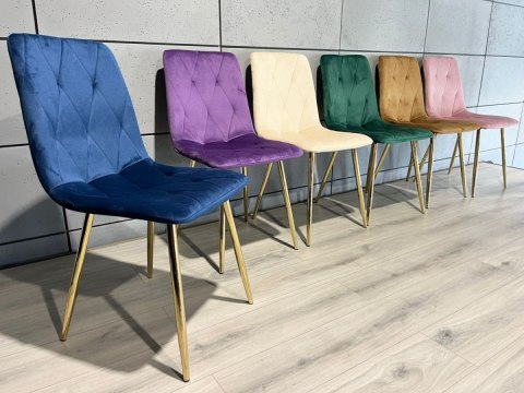 Krzesła tapicerowane BORGO VELVET ROSE GOLD zestaw 4 sztuk kolory do wyboru