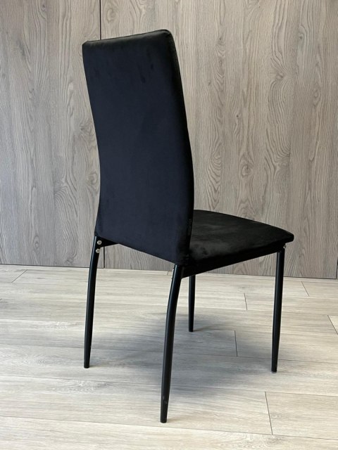 Krzesła tapicerowane Zestaw 4 VALVA DUO BLACK VELVET