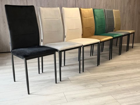 Krzesła tapicerowane Zestaw 4 VALVA DUO BLACK VELVET