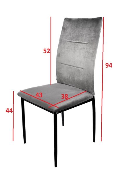 Krzesła tapicerowane Zestaw 4 VALVA DUO VELVET BLUE