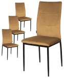 Krzesła tapicerowane Zestaw 4 VALVA DUO VELVET BROWN