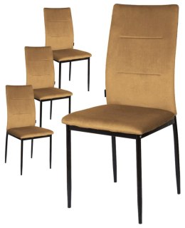 Krzesła tapicerowane Zestaw 4 VALVA DUO VELVET BROWN