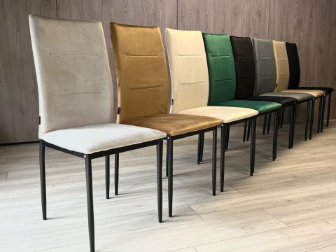 Krzesła tapicerowane Zestaw 4 VALVA DUO VELVET GREY