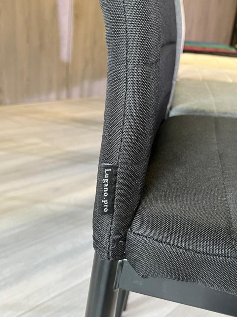 Krzesła tapicerowane zestaw 4 VALVA LINE FABRIC BLACK