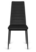 Krzesła tapicerowane zestaw 4 VALVA LINE VELVET BLACK