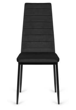 Krzesła tapicerowane zestaw 4 VALVA LINE VELVET BLACK
