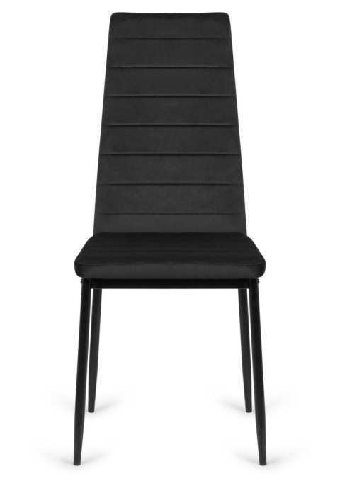 Krzesła tapicerowane zestaw 4 VALVA LINE VELVET BLACK