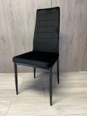 Krzesła tapicerowane zestaw 4 VALVA LINE VELVET BLACK