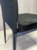 Krzesła tapicerowane zestaw 4 VALVA LINE VELVET BLACK