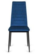 Krzesła tapicerowane zestaw 4 VALVA LINE VELVET BLUE