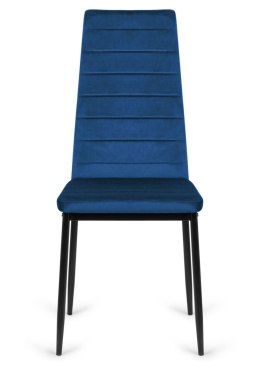 Krzesła tapicerowane zestaw 4 VALVA LINE VELVET BLUE