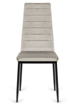 Krzesła tapicerowane zestaw 4 VALVA LINE VELVET GREY
