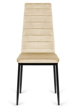 Krzesła tapicerowane zestaw sztuk 4 VALVA LINE VELVET BEIGE