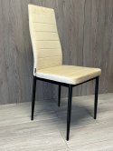 Krzesła tapicerowane zestaw sztuk 4 VALVA LINE VELVET BEIGE