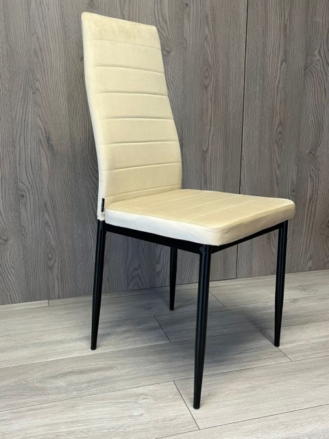 Krzesła tapicerowane zestaw sztuk 4 VALVA LINE VELVET BEIGE