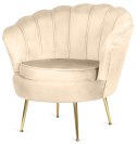 Krzesło Fotel Muszla Lugano DONNA VELVET BEIGE