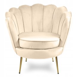 Krzesło Fotel Muszla Lugano DONNA VELVET BEIGE