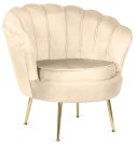 Krzesło Fotel Muszla Lugano DONNA VELVET BEIGE