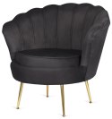 Krzesło Fotel Muszla Lugano DONNA VELVET BLACK OUTLET
